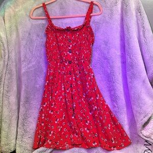 Red flower dress